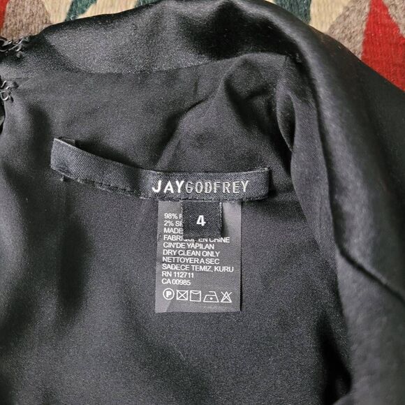 Jay Godfrey Roland Black Tuxedo Jumpsuit Sz 4 Sophisticated Classy Modest Elegan - Picture 6 of 15